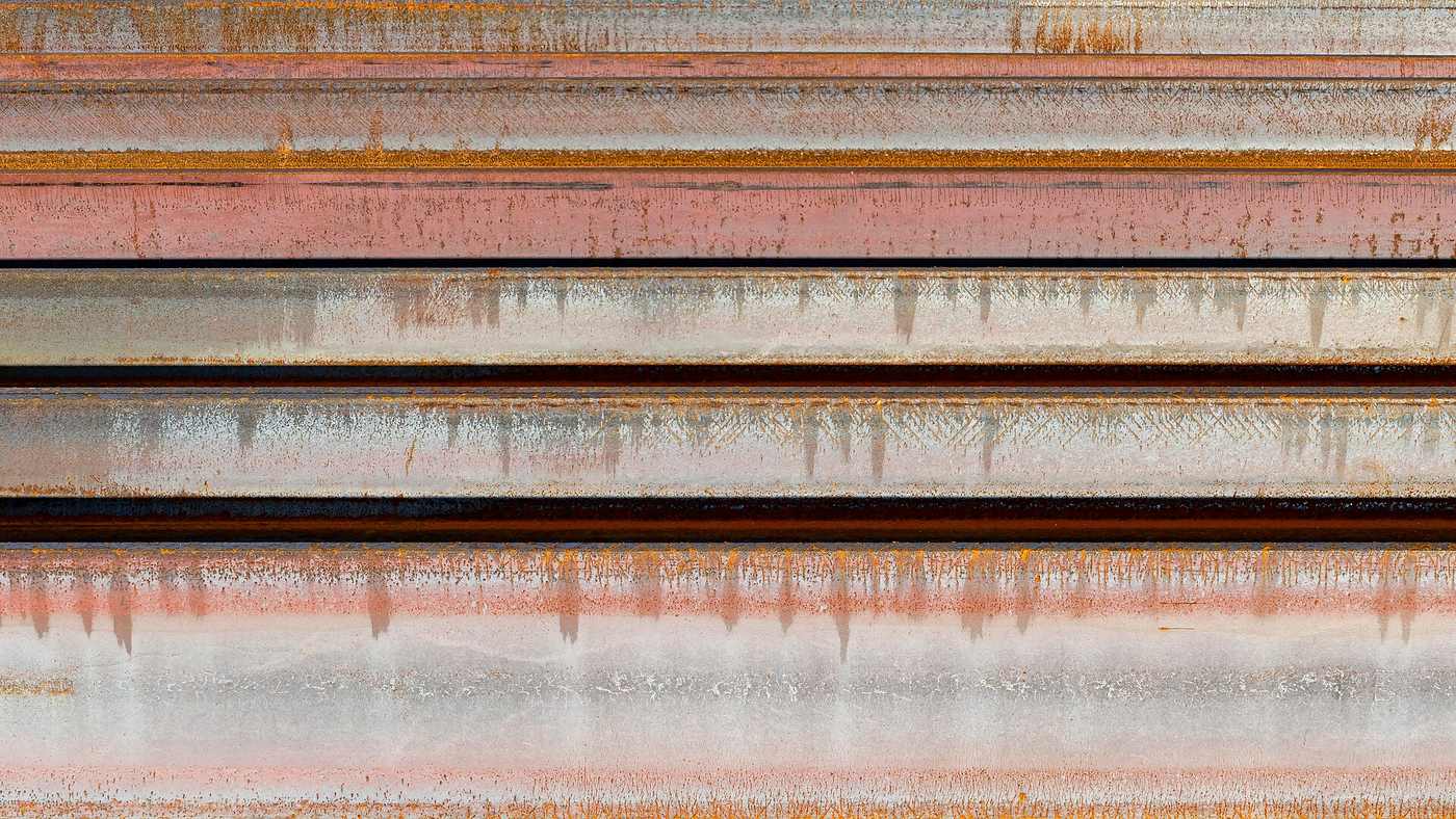Stacked steel I-beams